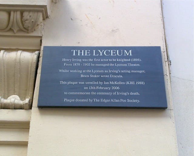 Henry Irving and Bram Stoker grey plaque
