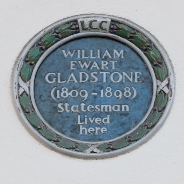 William Ewart Gladstone green plaque