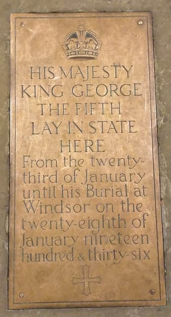 George V bronze plaque