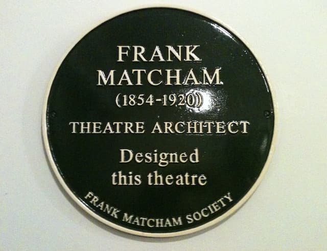 Frank Matcham black plaque