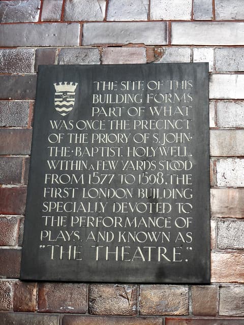 The Theatre, Shoreditch brown plaque
