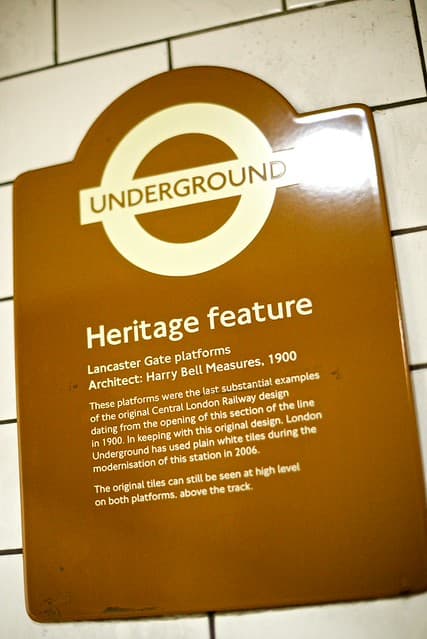 Lancaster Gate and Harry Bell Measures brown plaque