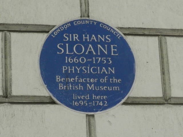 Hans Sloane blue plaque
