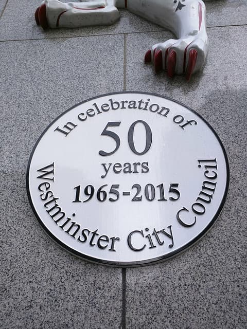 Westminster City Council white plaque