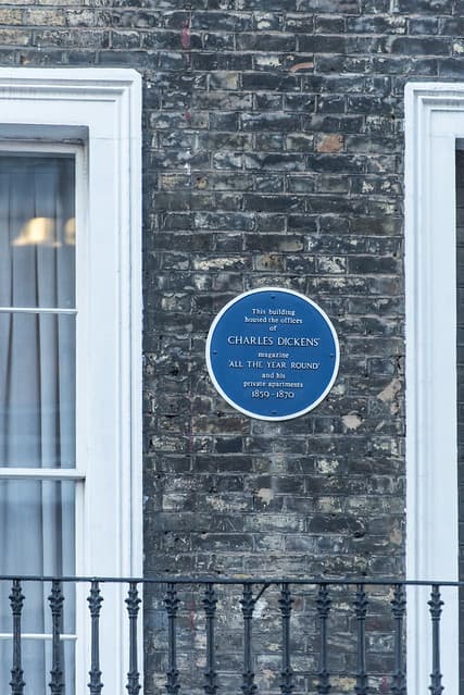Charles Dickens and All The Year Round blue plaque