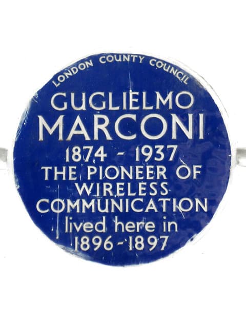 Guglielmo Marconi blue plaque