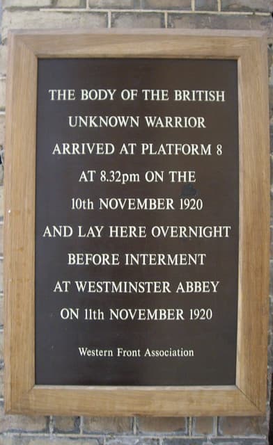 The Unknown Warrior wood plaque