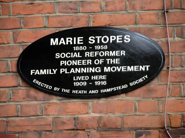 Marie Stopes black plaque