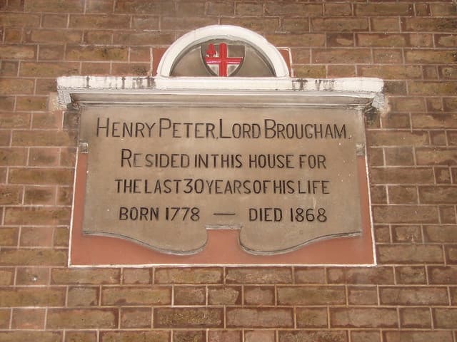 Henry Brougham stone plaque