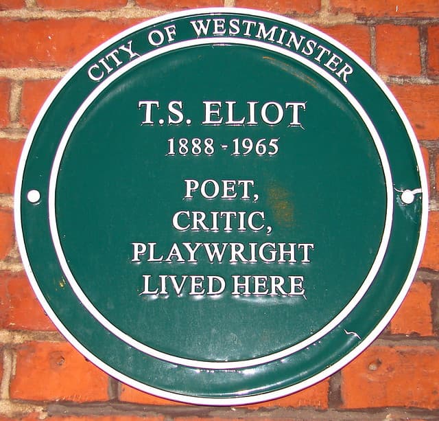 T. S. Eliot green plaque