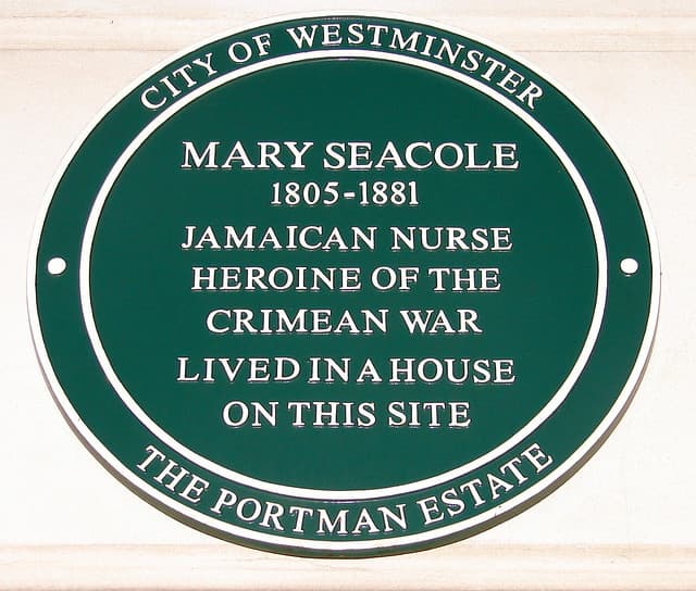 Mary Seacole green plaque