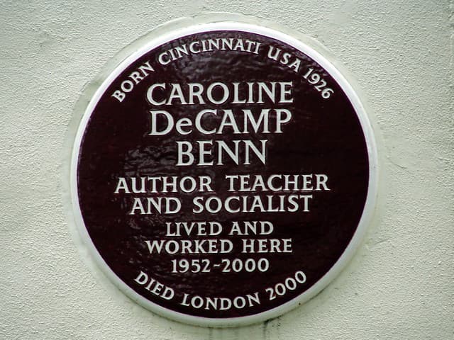 Caroline DeCamp Benn brown plaque