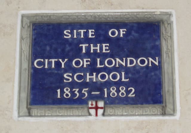 City of London School blue plaque