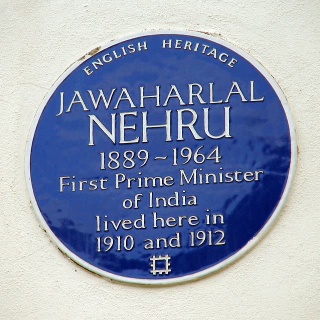 Jawaharlal Nehru blue plaque