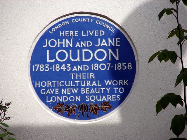 John Loudon and Jane Loudon blue plaque