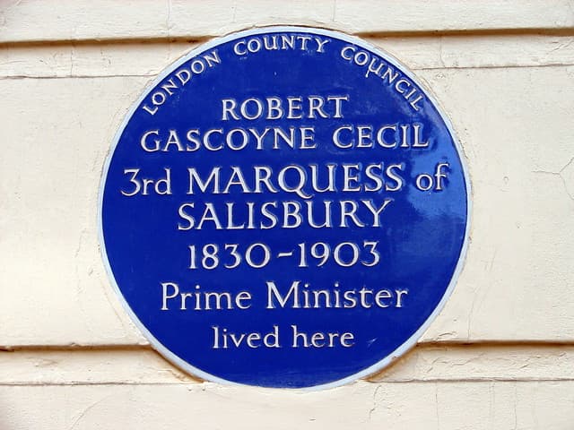 Robert Gascoyne-Cecil blue plaque