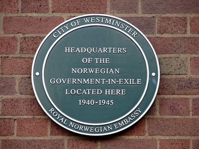 Norwegian Government in Exile green plaque