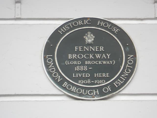 Fenner Brockway green plaque