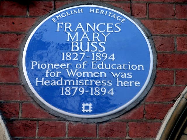 Frances Buss blue plaque