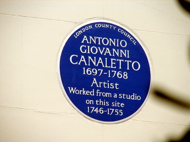 Giovanni Antonio Canal blue plaque