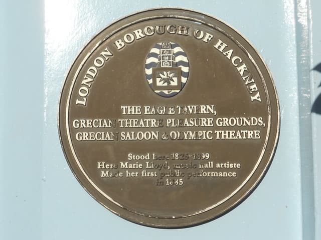 Marie Lloyd, Eagle Tavern, Hackney, Grecian Theatre Pleasure Grounds, Grecian Saloon, and 1 other