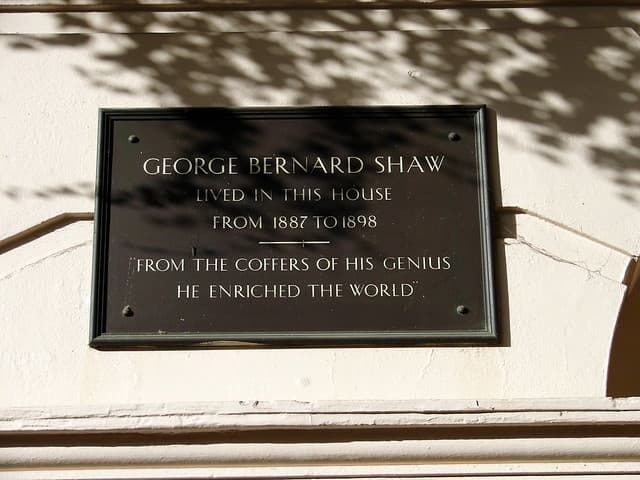 George Bernard Shaw black plaque