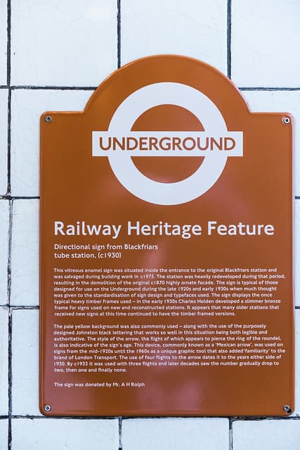 Edward Johnston and Charles Holden brown plaque