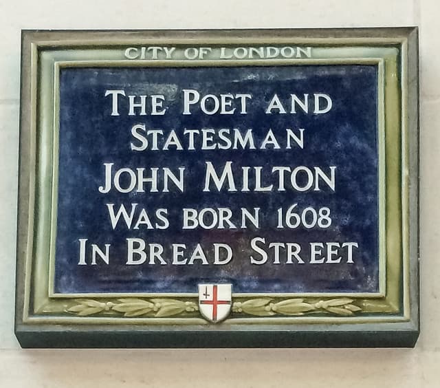 John Milton blue plaque