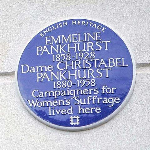 Emmeline Pankhurst and Christabel Pankhurst blue plaque