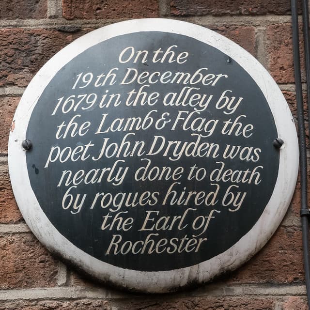 John Dryden black plaque