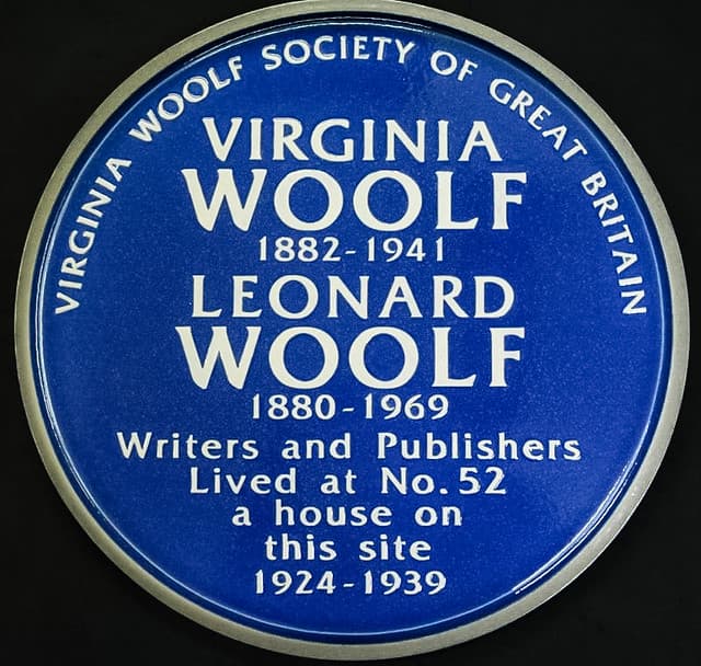 Virginia Woolf and Leonard Woolf blue plaque