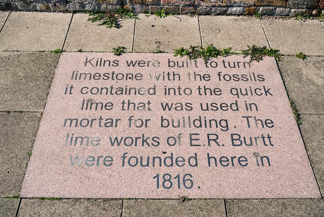 Burtt & Sons, E. R. Burtt limeworks, and E. R. Burtt stone plaque