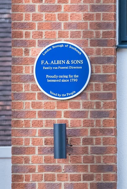 F. A. Albin blue plaque