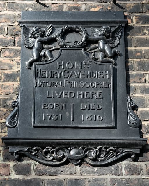 Henry Cavendish grey plaque