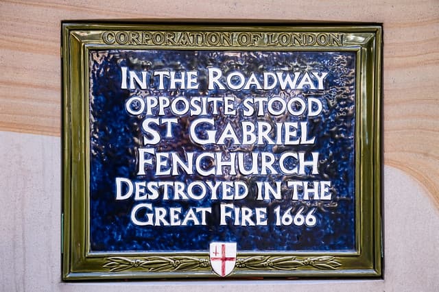 St. Gabriel Fenchurch, London blue plaque