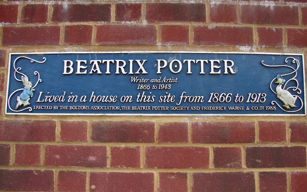 Beatrix Potter blue plaque