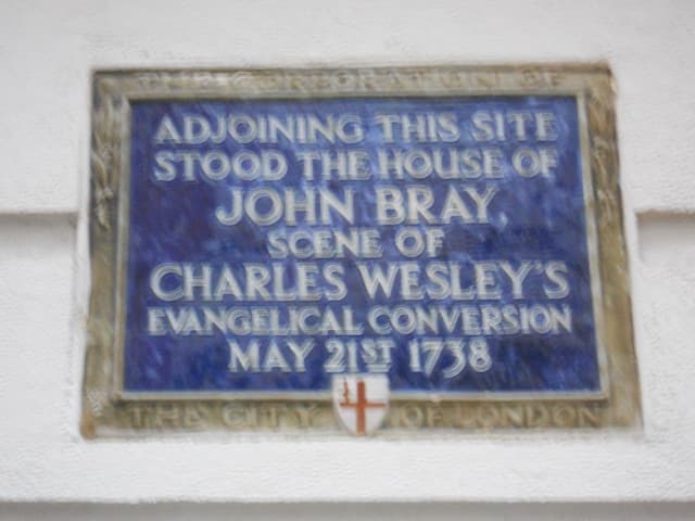 Charles Wesley and John Bray blue plaque