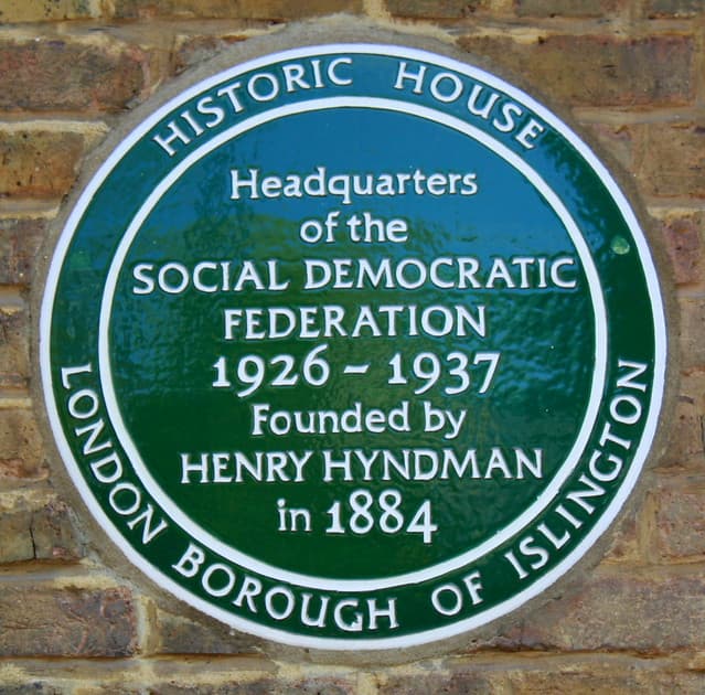 Henry Hyndman and Social Democratic Federation green plaque