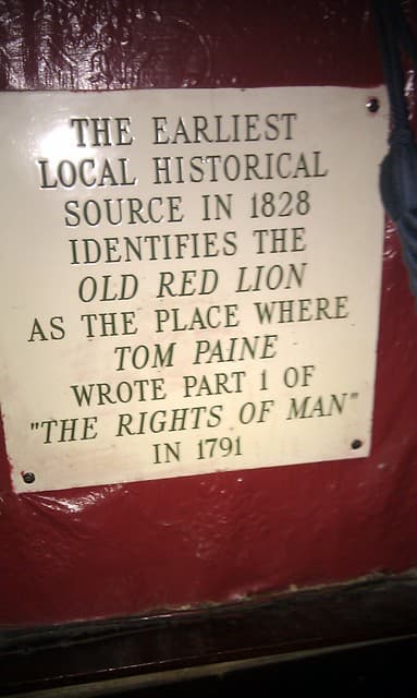 Thomas Paine white plaque