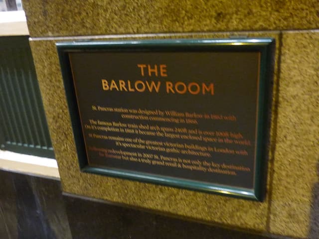 William Barlow and The Barlow Room, London black plaque