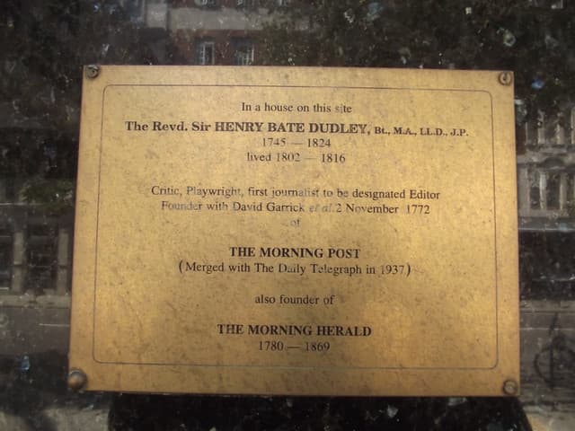 Henry Dudley brass plaque