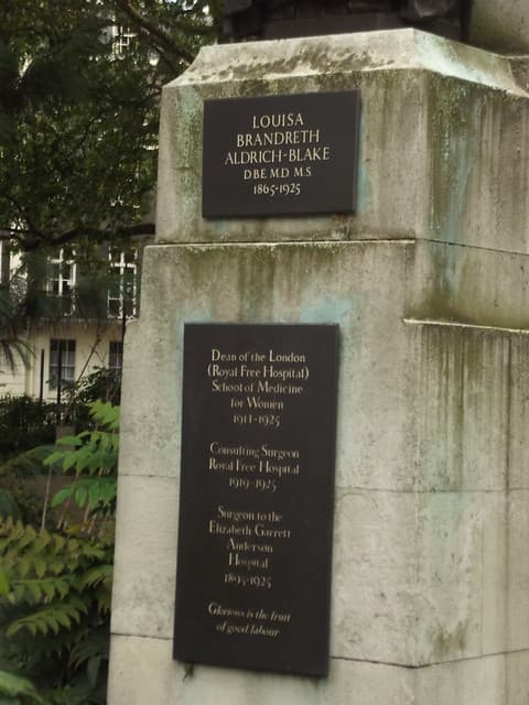Louisa Aldrich-Blake bronze plaque