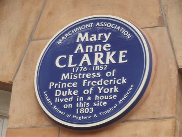 Mary Anne Clarke blue plaque