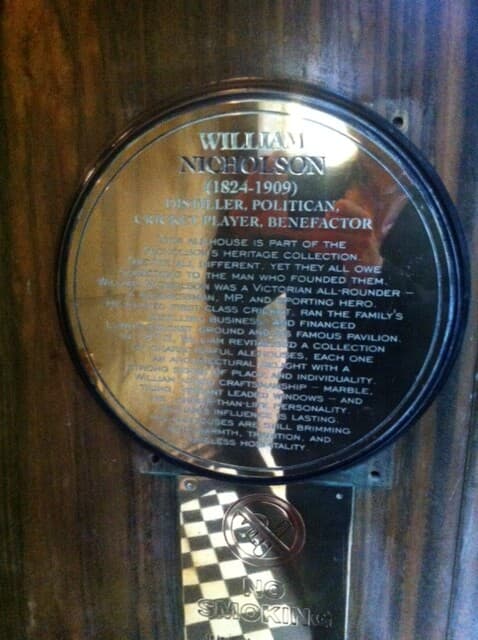 William Nicholson brass plaque