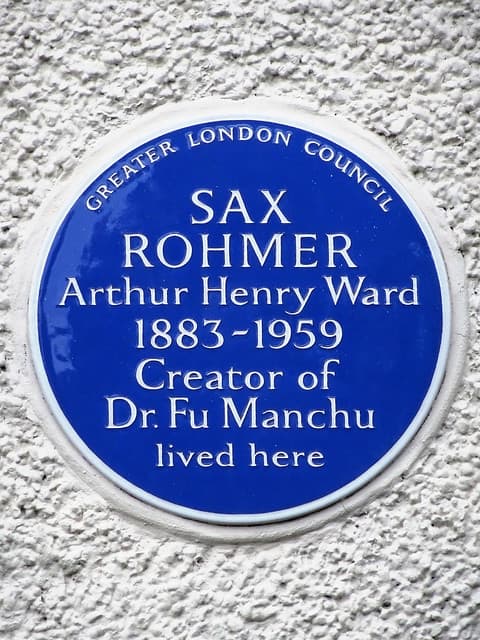 Sax Rohmer blue plaque