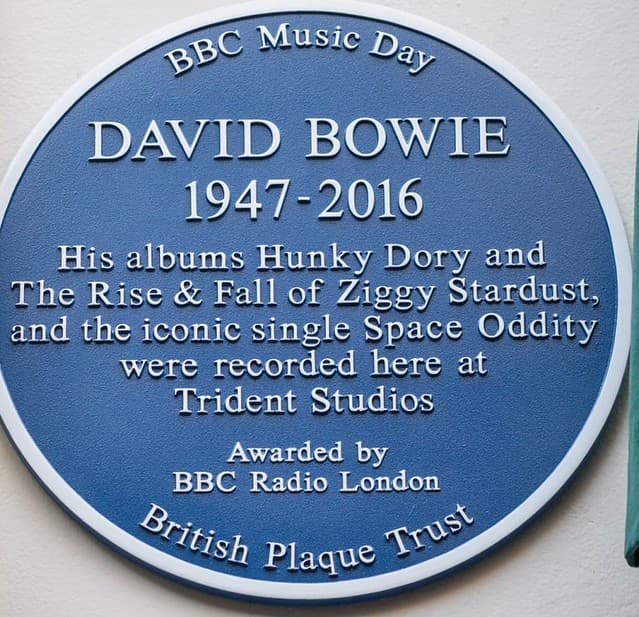 David Bowie and Trident Studios blue plaque