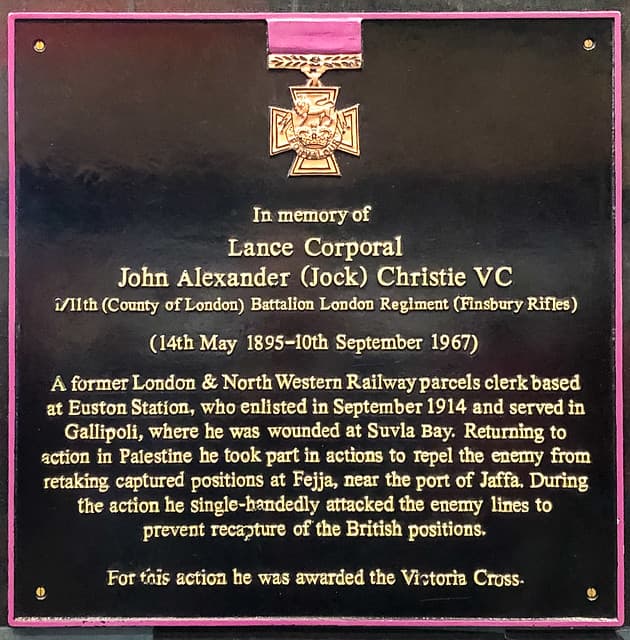 John Alexander Christie black plaque