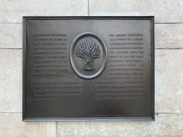 Robert Grosvenor black plaque