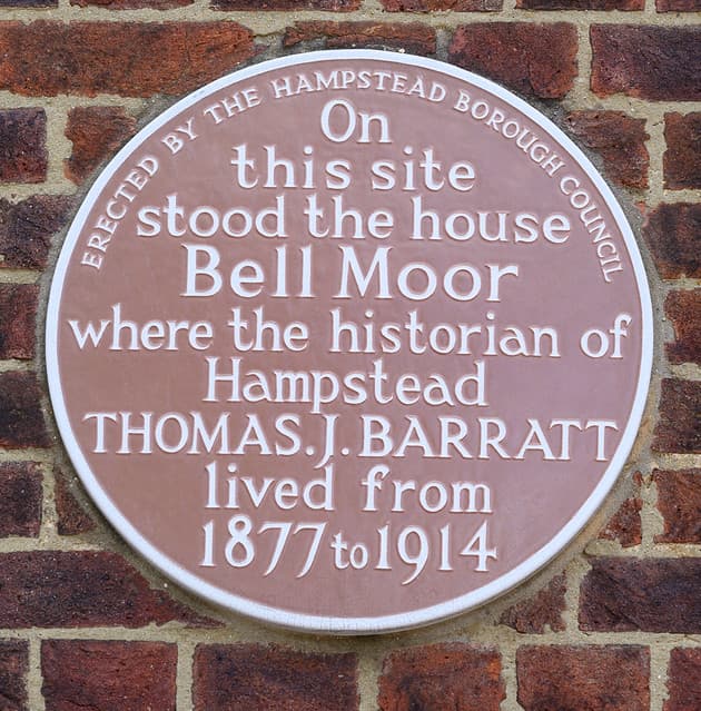 Thomas J. Barratt brown plaque