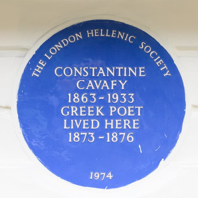 Constantine Cavafy blue plaque
